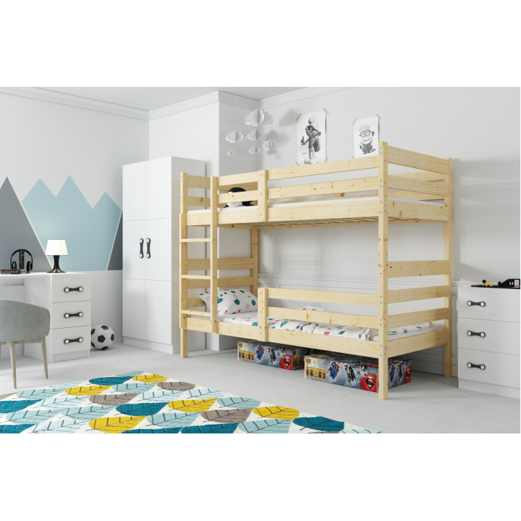 Poschodová posteľ Eryk 190cm x 90cm - prírodná
